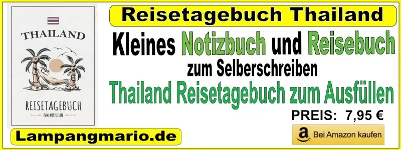 Ein Reisetagebuch für Thailand erhält die Erinnerungen