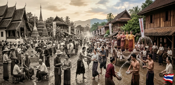 Thailand Songkran vor 100 Jahren