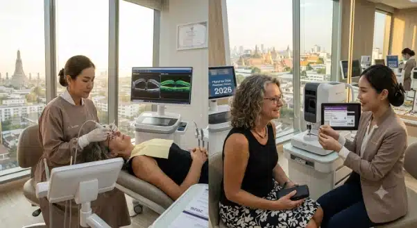 Augenarztbehandlung und Brillenersatz beim Augenoptiker - Krankenversicherung Thailand
